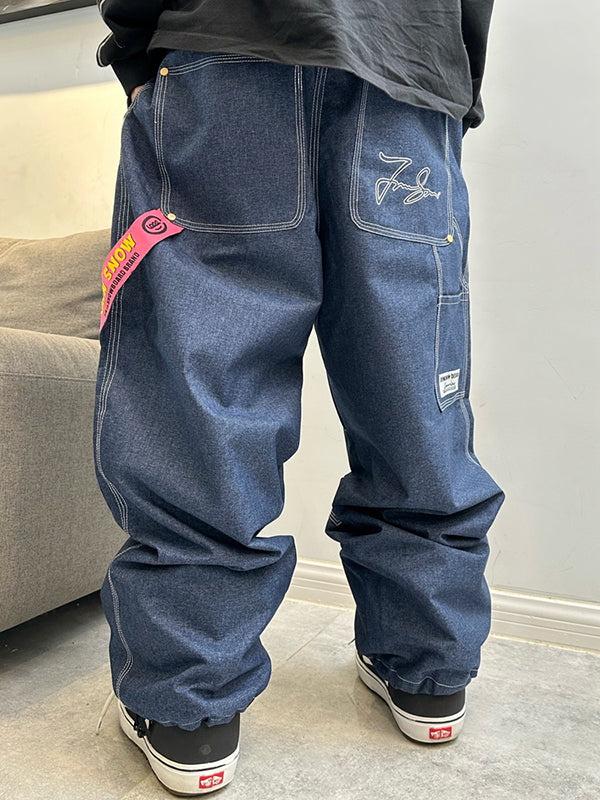 Women's John Snow ChillTrack Oversize Baggy Snowboard Pants Cargo Denim Jeans