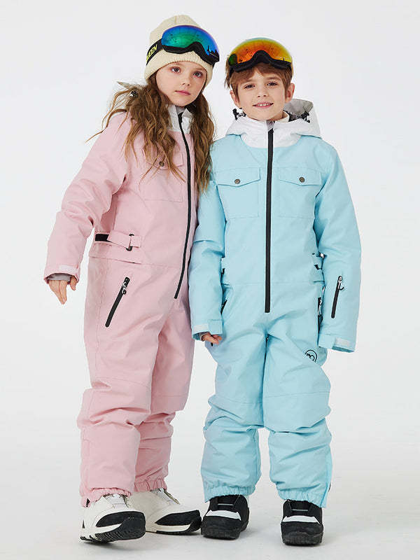 Kid's Unisex Mountain Explorer Waterproof One Piece Snow Suits