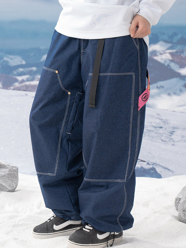 Men's John Snow ChillTrack Oversize Baggy Snowboard Pants Cargo Denim Jeans