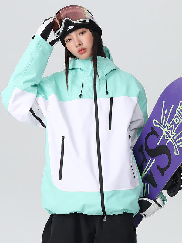 Women's Searipe Retro Vibe Color Block Baggy Snow Jacket