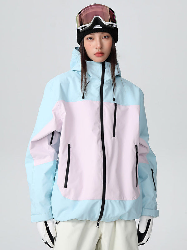 Women's Searipe Retro Vibe Color Block Baggy Snow Jacket