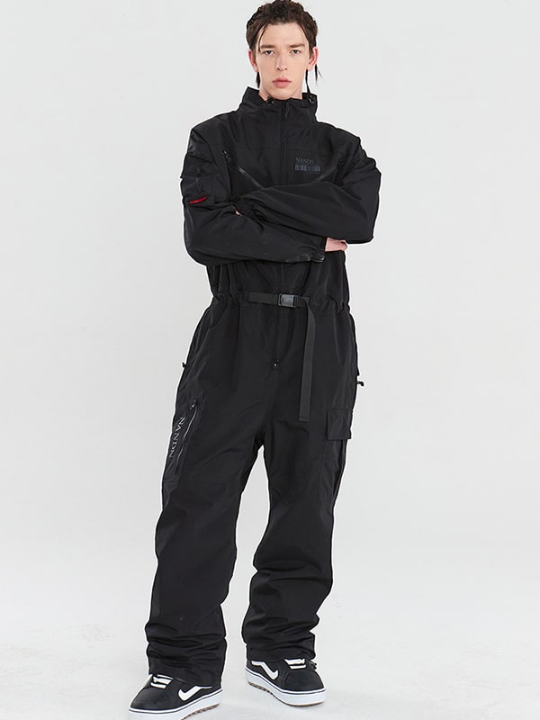 Women's Nandn Mountain Cargo Baggy Snowsuit One Piece Snow Jumpsuit