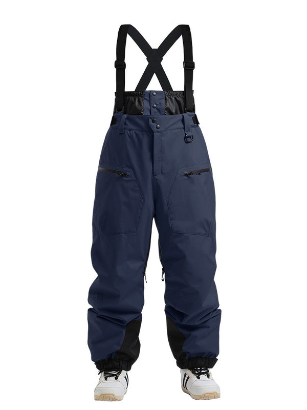 Men's Gsou Snow Durable Mountain Pro All Function Cargo Snow Bibs Pants