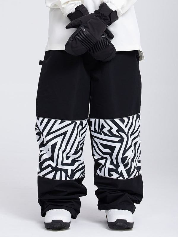 Women's Swaggy Knee Reflective Graphic Panel Cargo Snow Pants