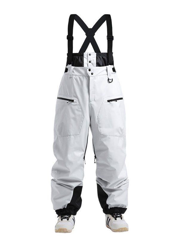 Men's Gsou Snow Durable Mountain Pro All Function Cargo Snow Bibs Pants