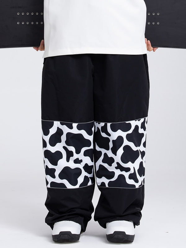 Men's Swaggy Knee Reflective Graphic Panel Cargo Snow Pants