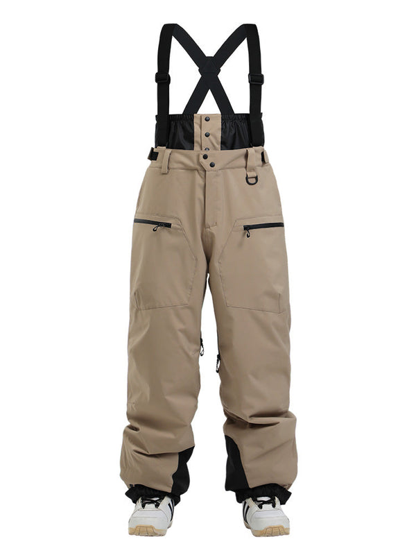 Women's Gsou Snow Durable Mountain Pro All Function Cargo Snow Bibs Pants