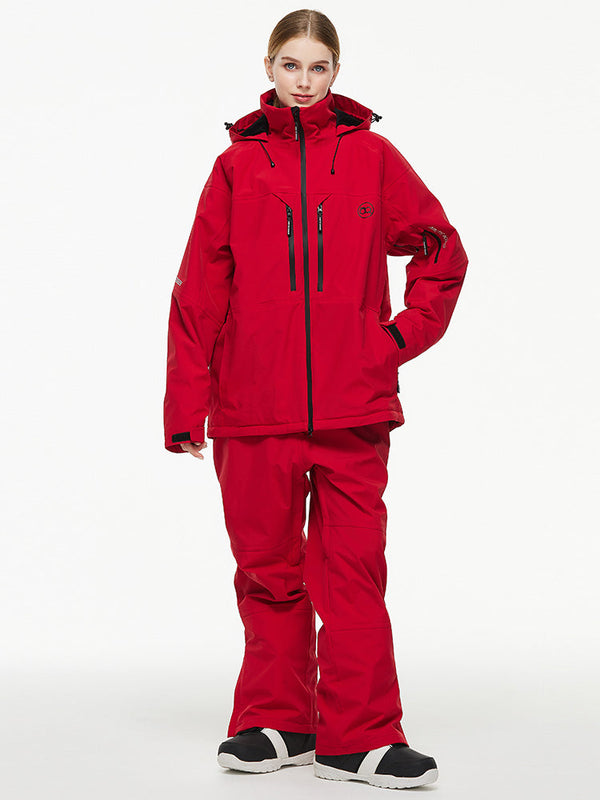 Women's Arctic Queen Mountain Windbreaker Thermal Snow Suits with Overalls Bibs