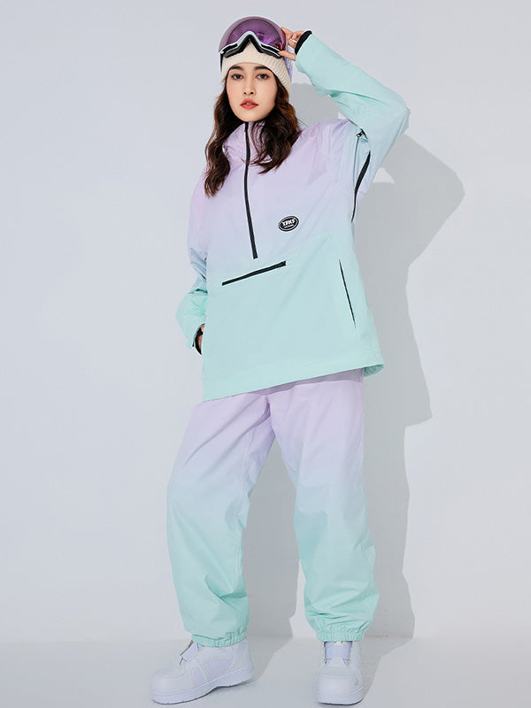 Women's Colorful Neon Winter Fun Mountain Snowboard Suits