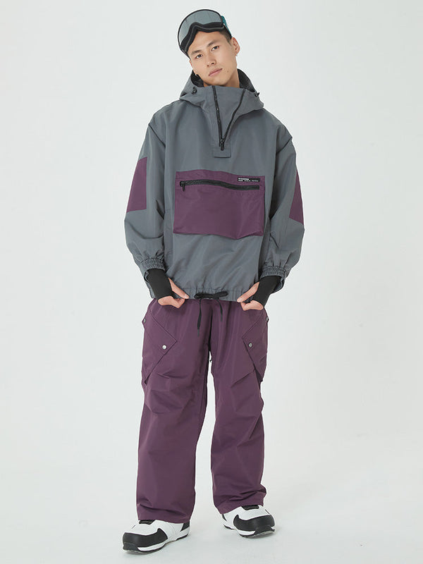 Men's Winter Bomber Baggy Snow Jacket & Swag Cargo Snowboard Pants