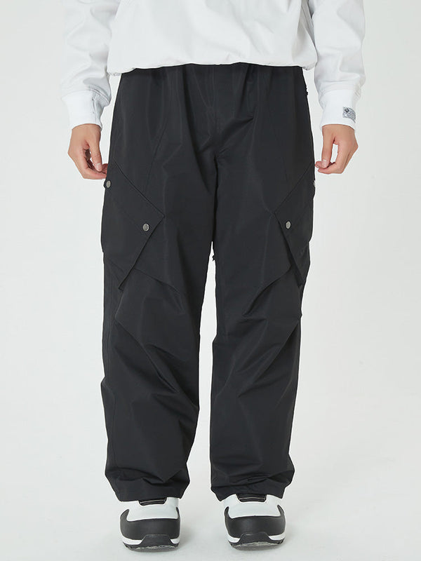 Men's Mountain Chill Swag Cargo Pockets Baggy Snow Pants