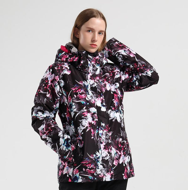 Damen SMN Wasserdicht Ice Flower Bunte Snowboardjacke