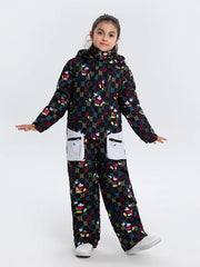 Girls Arctic Queen One Piece Stylish Ski Suits Winter Jumpsuit Snowsuits
