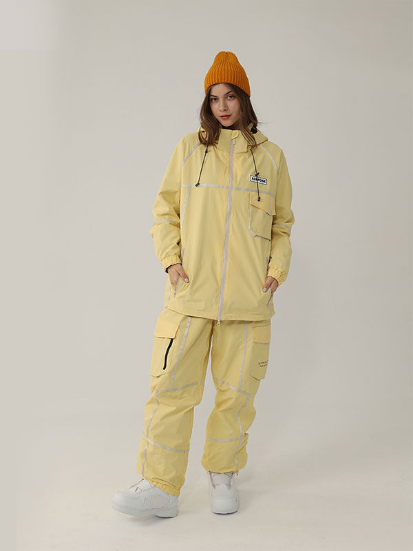 Women's Air Pose Mountain Breaker Stripe Cargo Snow Jacket & Pants