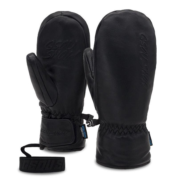 Women's Gsou Snow Goat Leather Winter All Weather Snow Mittens