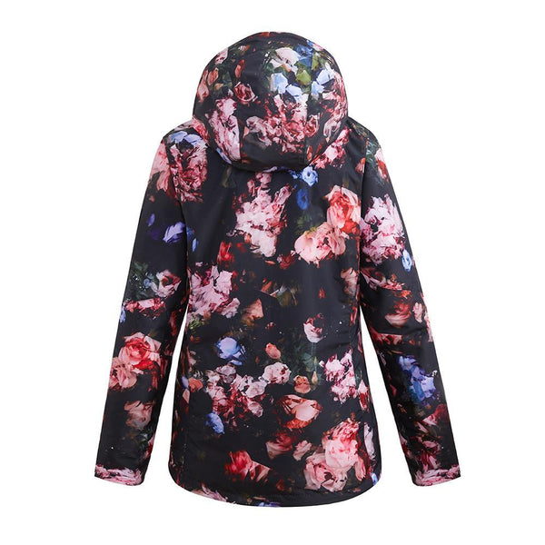 Women's SMN Flower Bloom Colorful Print Waterproof Winter Snowboard Jacket
