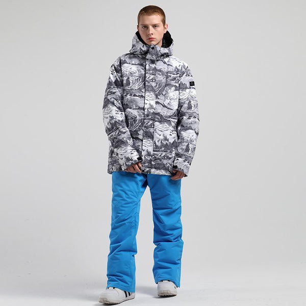 Herren SMN Winter Mountain Snowflake Freistil Zweiteiliger Schneeanzug