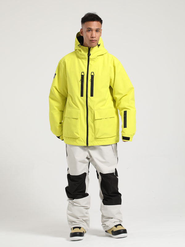 Men's Gsou Snow Winter Ranger Cargo Snow Jacket & Bibs Set