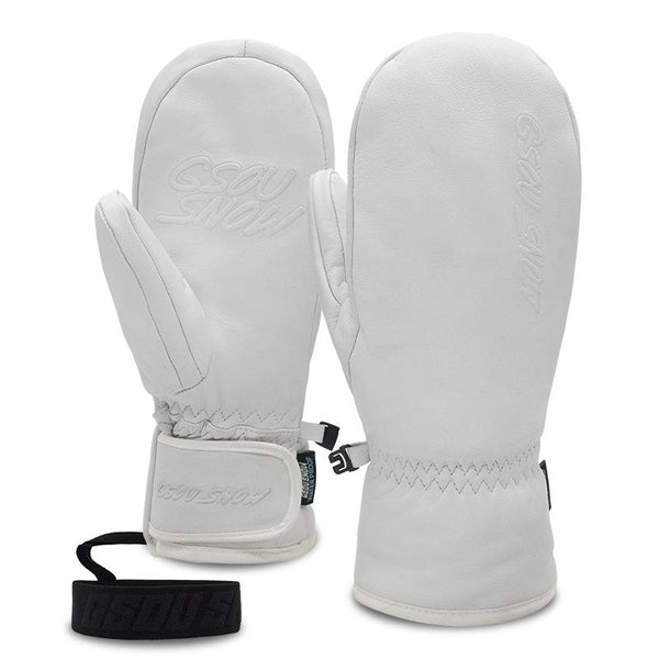 Women's Gsou Snow Goat Leather Winter All Weather Snow Mittens