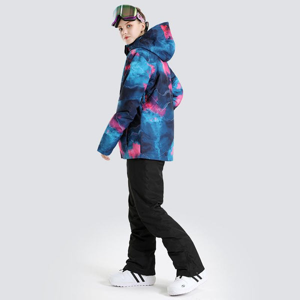 Damen SMN Winter Fashion Bunte Graffiti Ski Zweiteiliger Schneeanzug