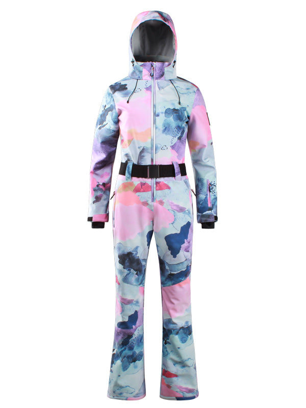 Women's Gsou Snow Classic Belted Flare One Piece Ski Suit